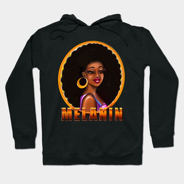 Melanin afro queen with afro hair Hoodie by Artonmytee